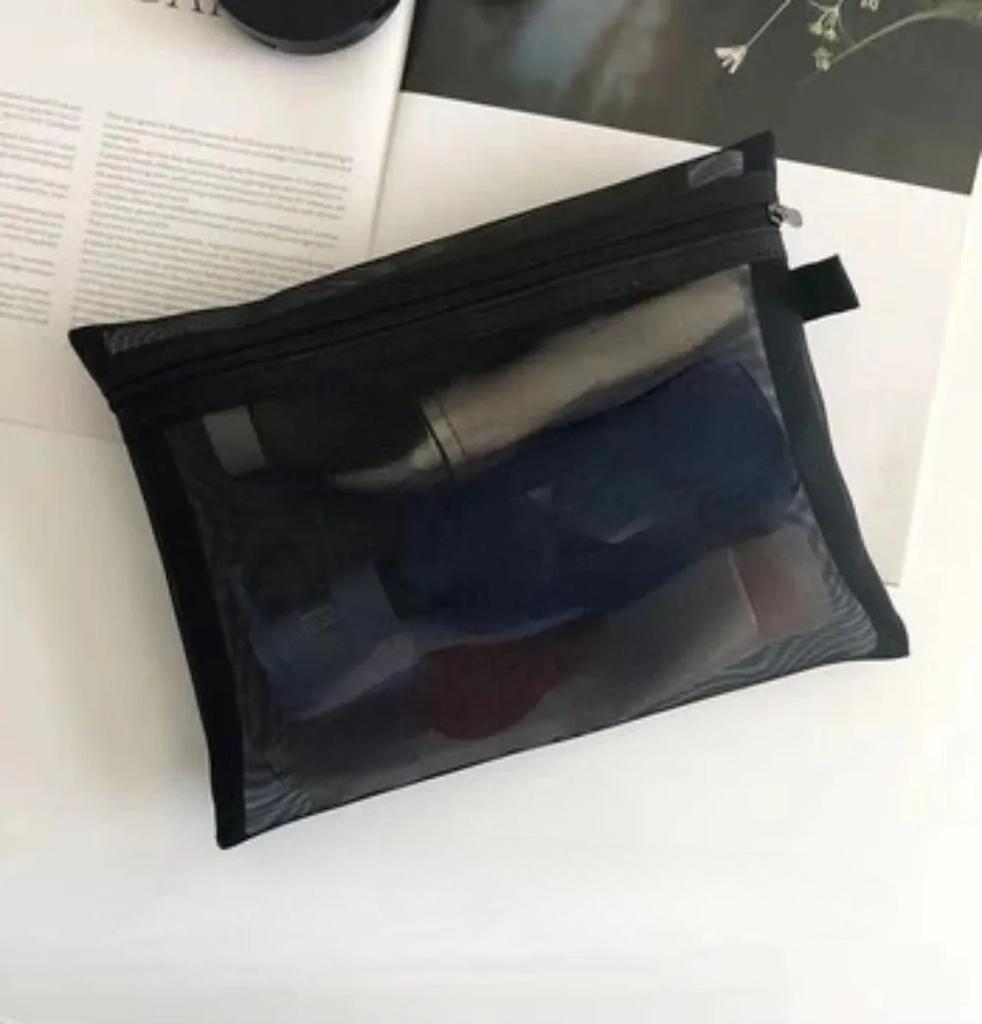 Mesh Cosmetic Bag Travel Storage Makeup Bag Organizer Female Make Up Pouch Portable Small Large Toiletry Beauty Case