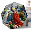Blue Peacock Garden Outdoor Automatic Umbrella Retractable Design with 8-Rib Durability Lightweight Perfect Gift for Friends Family