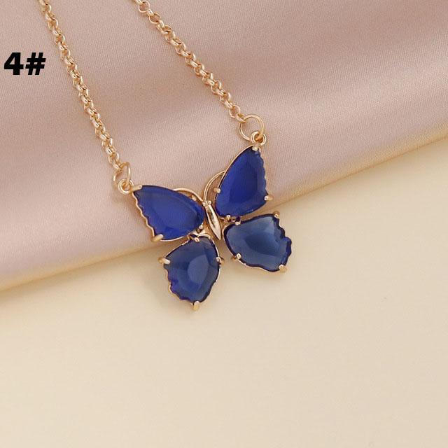 Butterfly Jewelry Multi-Colored Zircon Butterfly Necklace for Women Fashionable Clavicle Chain Pendant Necklace for Women