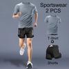 2026 Mens Sportswear 2 PCS Tracksuit Elastic Running Sets Football Basketball Tennis Sport Fitness GYM Suits Workout Clothing