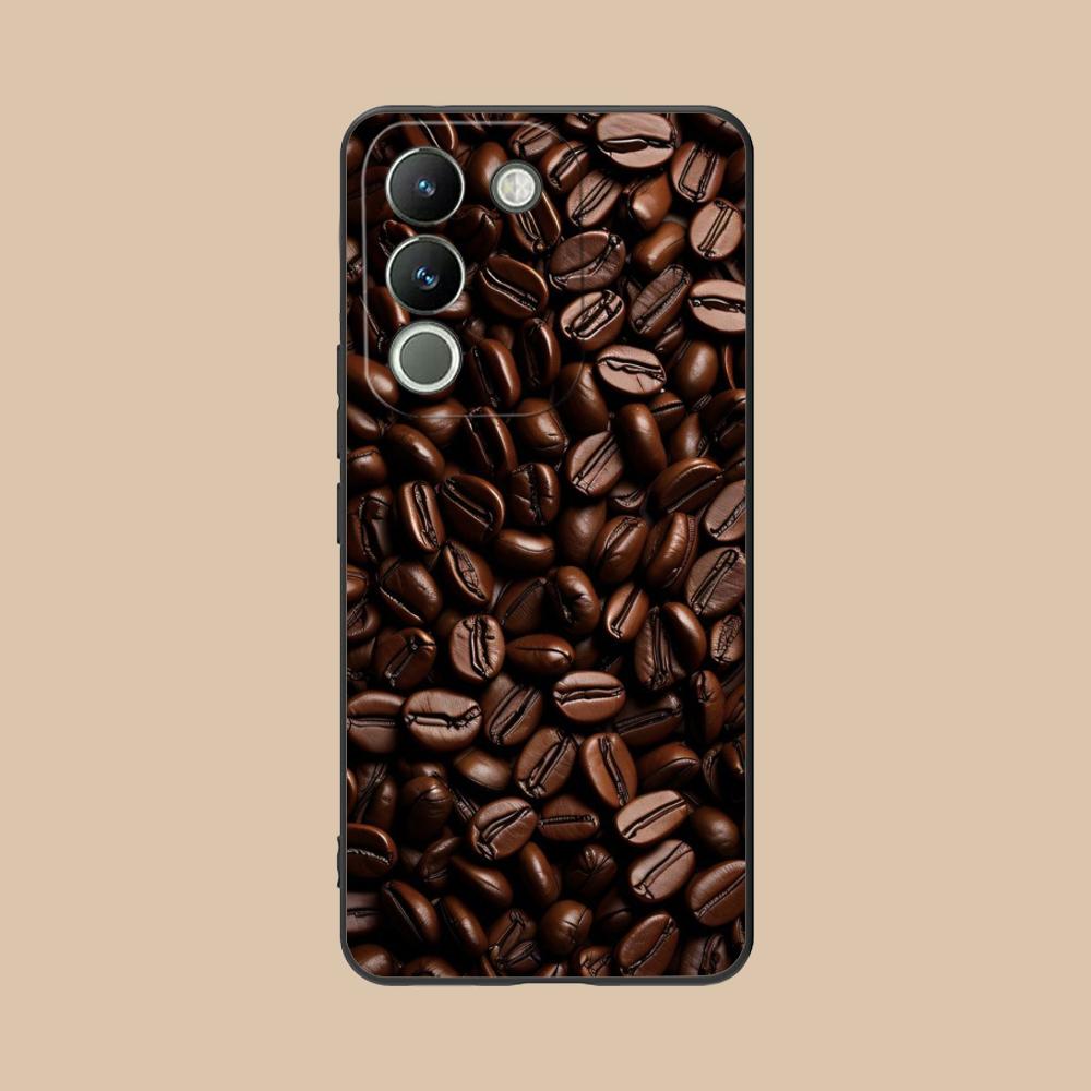 Coffee Beans Matte TPU Mobile Phone Case for VIVO V60 V50 V40 V30 V29 V27 V25 V23 Pro Lite 5G Colorful Printing Cover