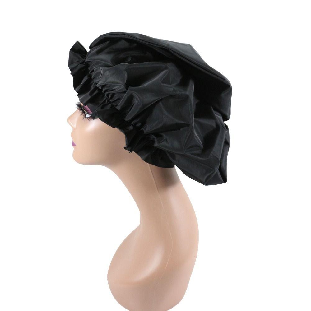 Hot Large Shower Caps Waterproof Large Size Bath Caps Reusable Hair Bonnets for Women Long Hair