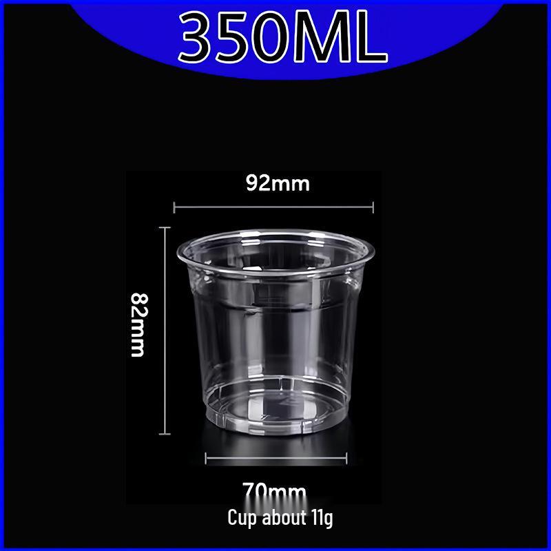 

Disposable Transparent PET Cold Drink Cup, Leak-Proof, Semi-Circle Sealed - Ideal for Lemon Tea, Milk Tea, and Beverages 50 sets