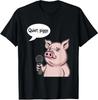 Quiet Piggy Funny Meme Retro Vintage Design Unisex T-Shirt