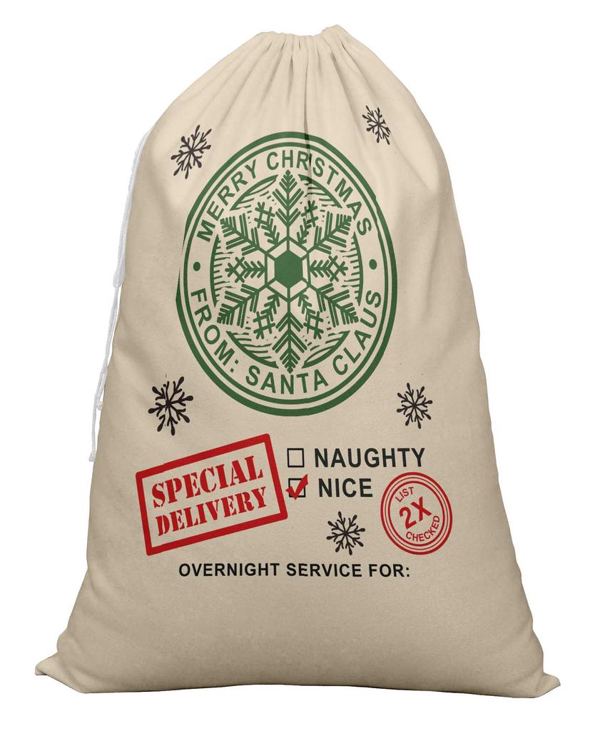 Printtoo 2 Pcs Santa Gift Sack for Kids Presents Xmas Bag Christmas Sack Personalized Bags 27x20 Inch
