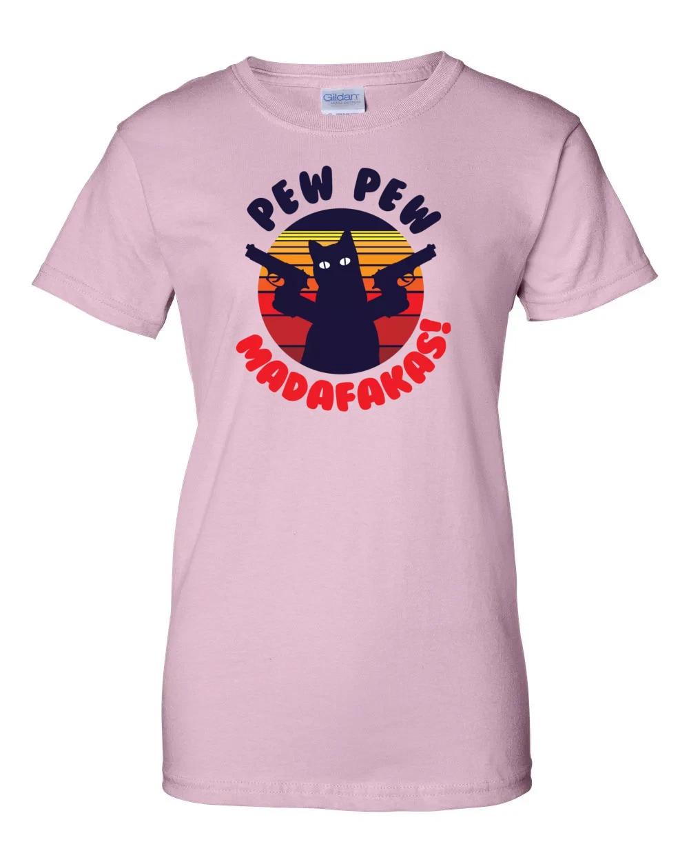Ladies Pew Pew Madafakas! Funny Cat T-Shirt Women s 2XL