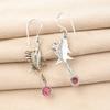 Pink Tourmaline Gemstone 925 Sterling Silver Jewelry Handcrafted Earrings 2.17" EE-148-16