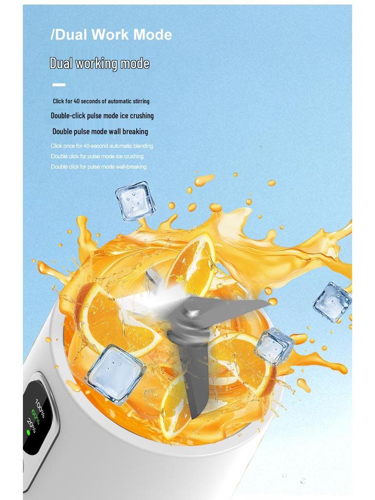 Upgraded Portable Juicer: Compact design with automatic cleaning and powerful wall-breaking technology for efficient juicing.