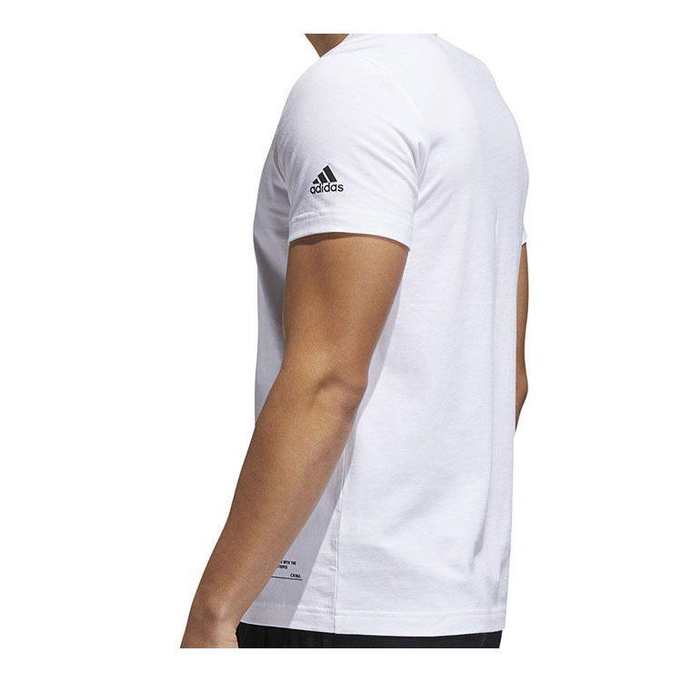 Adidas T Shirts Men's White Crew Neck Moderate Straight Fit FT2849