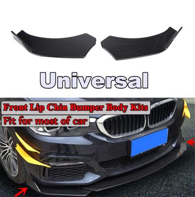 2pcs Universal 3D Carbon Fiber Style Front Bumper Splitter Lip Body Protector Diffuser Kit for Car