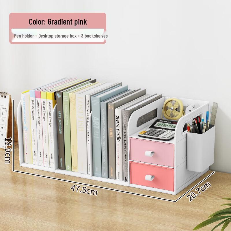 MiLing Desktop Organizer with 3-Tier Shelf & Drawers