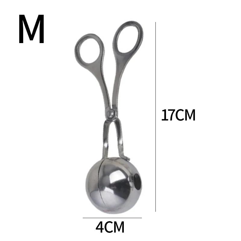 Round Rice Ball Shaper Stainless Steel Meatball Making Tool Non Stick Kitchen Accessory Home Cooking for Meat Fish Rice Balls