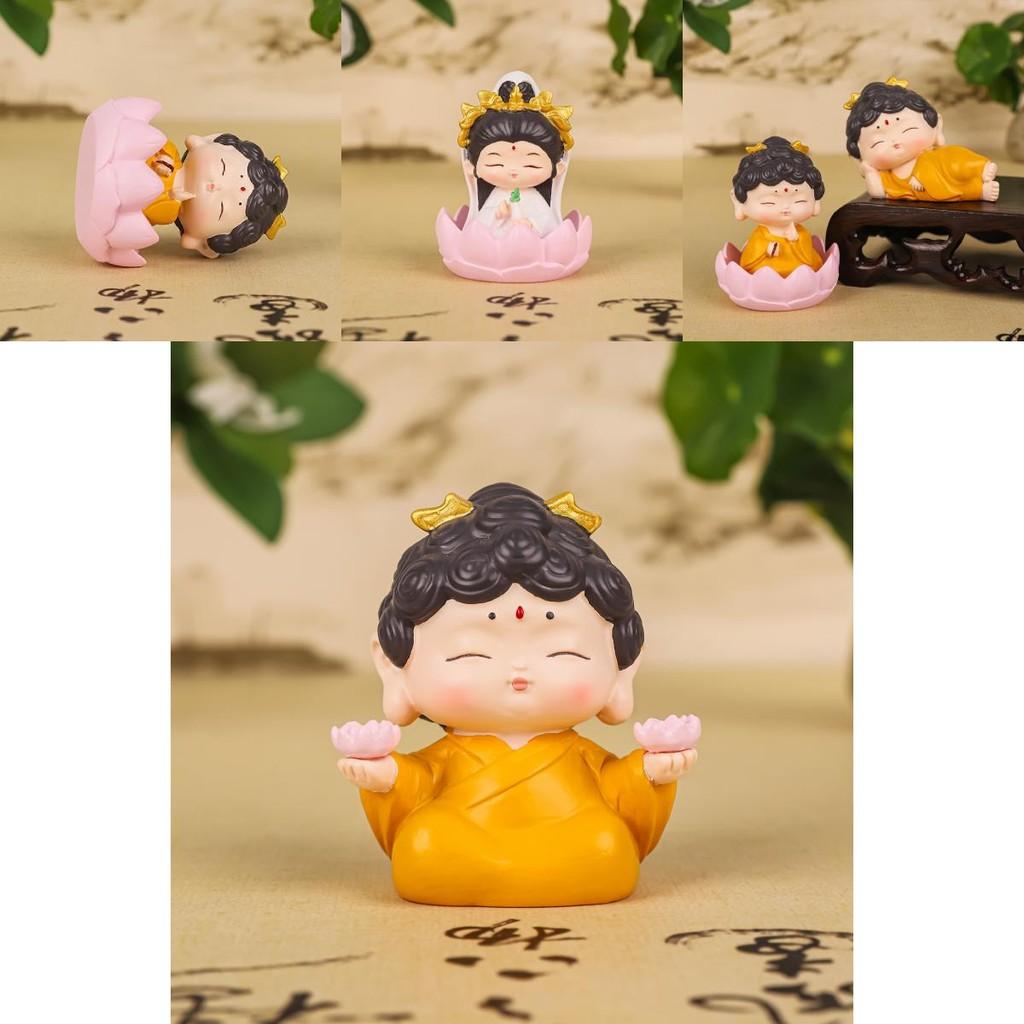 Adorable Resin Blessing Buddha Car Ornament For Home And Office Desk Decoration