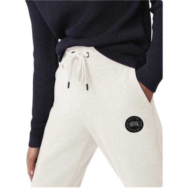 Canada Goose Muskoka Serie FW22 Black Label Effen Logo Manchetten Gebreide Joggingbroek Dames onderkleding Lichtgrijs 7402LB-1342