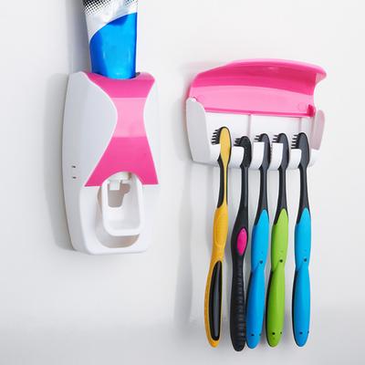 Automatischer Zahnpastaspender, Zahnbürstenhalter-Set, einfache Installation, Wandmontage, Badezimmer-Zahnbürstenständer