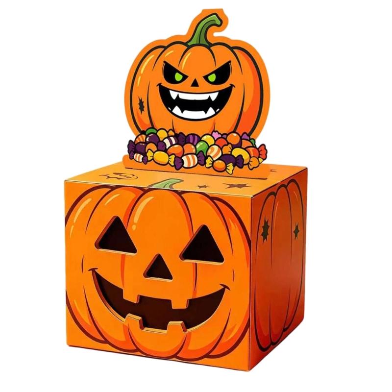 Character Face Pull out Money Gift Box Halloween Theme Paperboard Cash Reveal Box for Halloween Party Tables Decoration