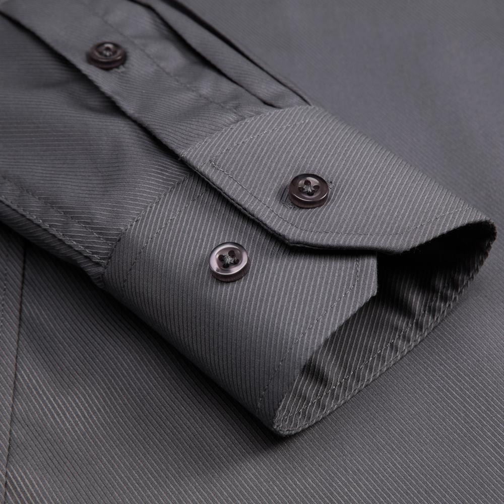 Men's Classic Dress Shirt Solid Long Sleeve Wrinkle Free Man Clothes Business Social Button-up Twill Formal Shirts with Pocket