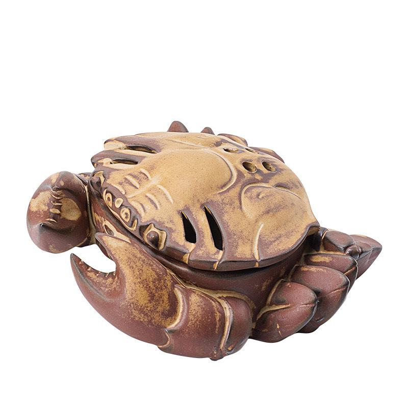 Crab-Shaped Ceramic Incense Burner - Antique-Style Indoor Home Decoration and Mosquito Repellent.