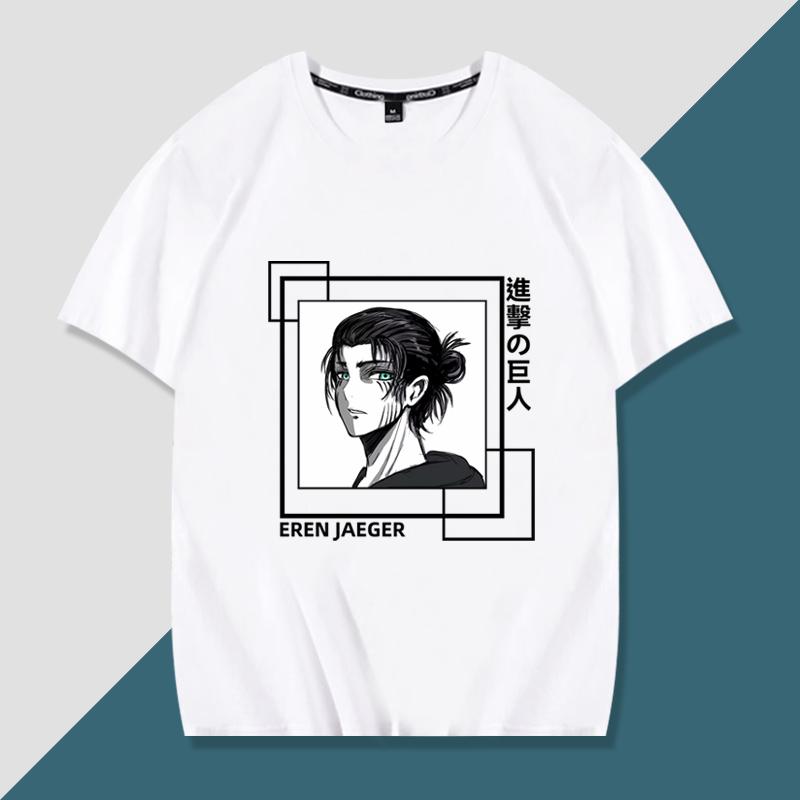 Japanese anime Attack on Titan handsome printed summer 100% cotton T-shirt fashion casual men's streetwear