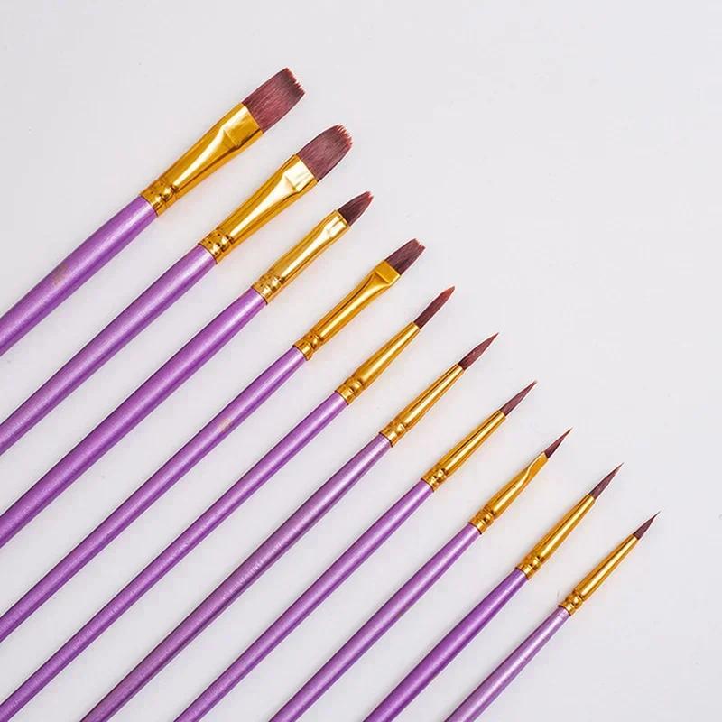 10Pcs Professional Paint Brushes Watercolor Paint Pointed Tip Hair Painting Set Art Supplies The Variety Is Complete