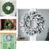 New Christmas Wreath Door Hanging 50/60cm Green Pe Mixed Leaf Snowflake Decor
