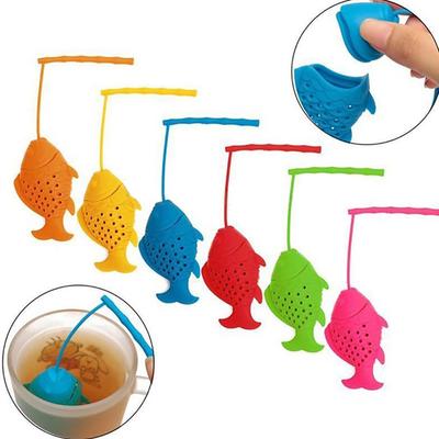 Creative Fish סיליקון Infuser מסננת עלי תה מסננת מפזר כלי מטבח