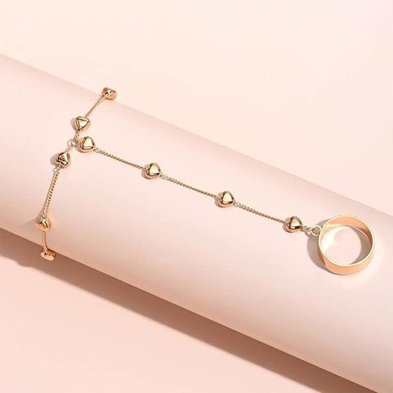 Vintage Gold Color Butterfly Adjustable Finger Bracelet for Women Originality Personality Geometric Crystal Bracelet Jewelry