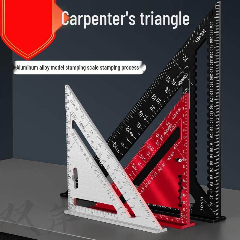 Aluminum Alloy Woodworking Triangle Square Ruler