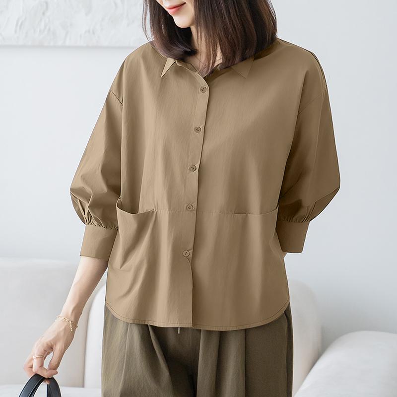 ZANZEA Bluzka damska casualowa z kołnierzykiem i luźnym rękawem 3/4