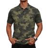 Men’s Short Sleeve Polo Shirt with Camouflage Print Modern Fit Lightweight Comfortable Material