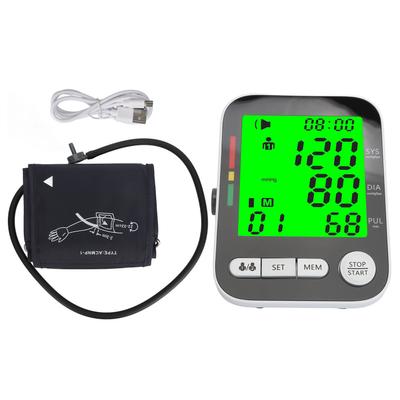 Upper Arm Blood Pressure Monitor Fully Automatic Rechargeable 3 Color Backlight Digital Blood