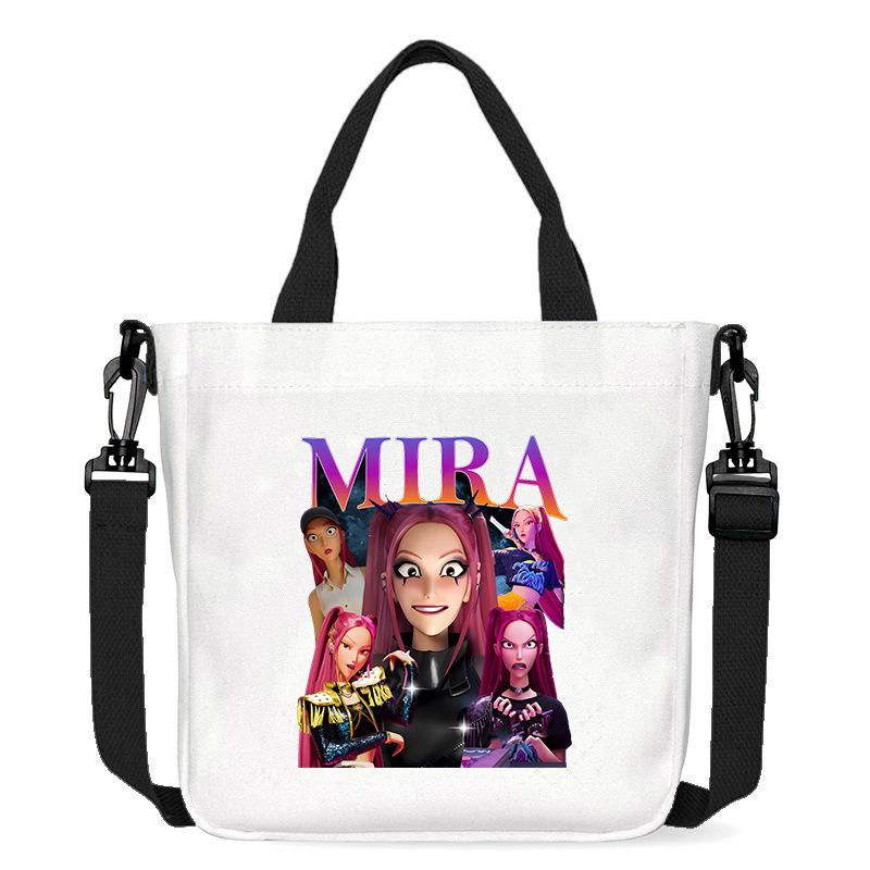 Move Demon Hunters Canvas Bag Fashion Printed Handbag Cute Cartoon Anime Commuting Portable Book Storage Bags Pocket Gifts KPOP Kid Friendly 2