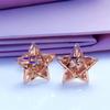 Purple Gold Hollow Five-Pointed Star Stud Earrings Women'S Simple Temperament Color Gold Plated Rose Gold Stud Earrings
