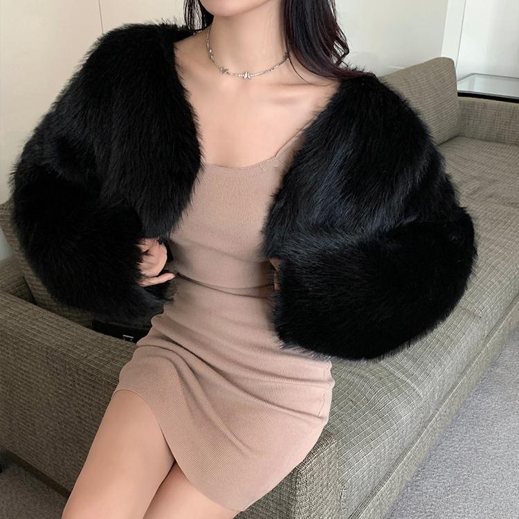 Y2K Krátké Nadýchané Umělé Norkové Kožešiny Podzim Zima Dámské Elegantní Kožešinové Bundy Pro Ženy