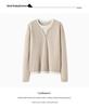 Women's Cashmere Color Block Knit Top: Autumn and Winter Pullover, Round Neck, Fake Two-Piece Design.