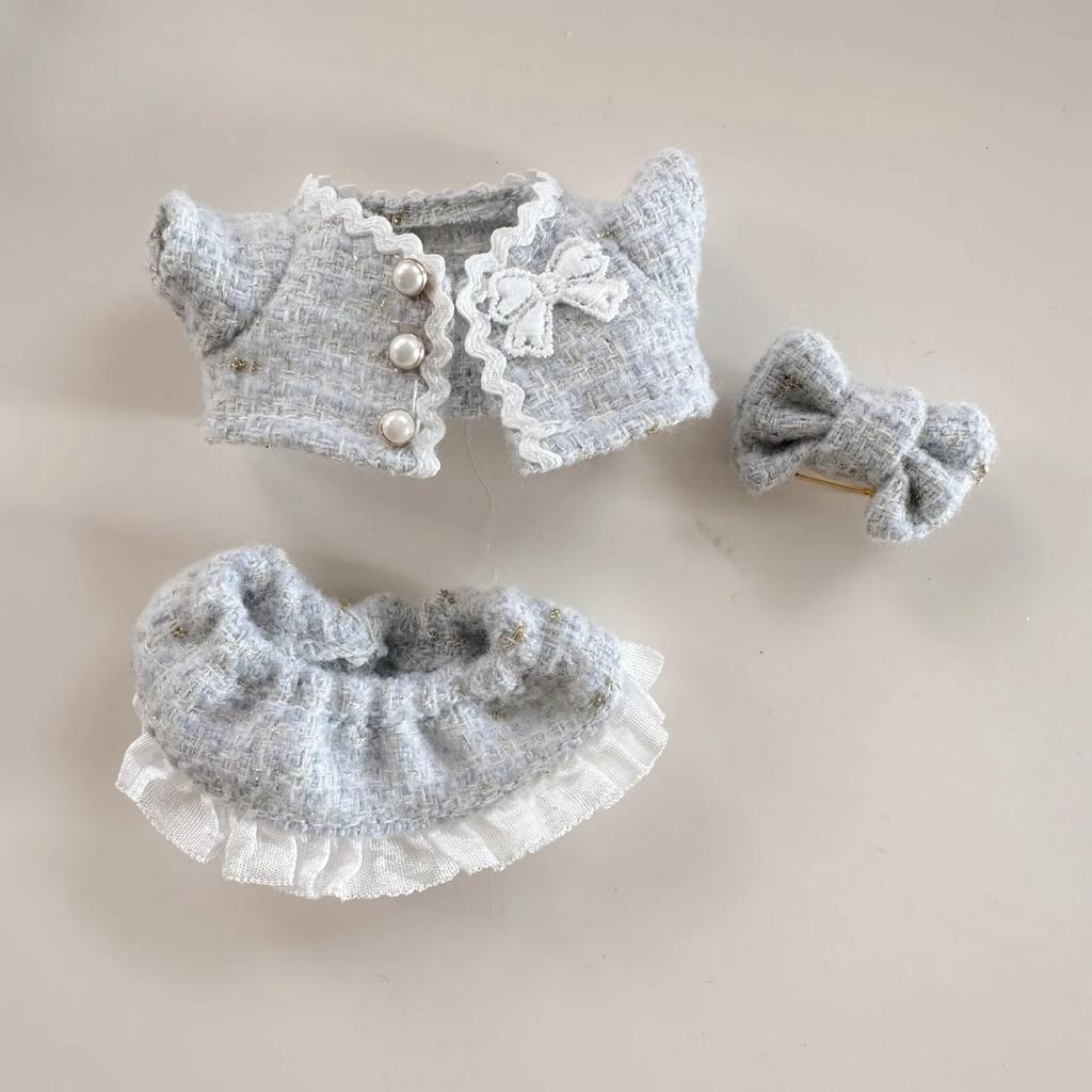 Mini Puppenkleidung Outfit Accessoires für 15cm Labubu Blauer Rock Set Kleidung Geschenk