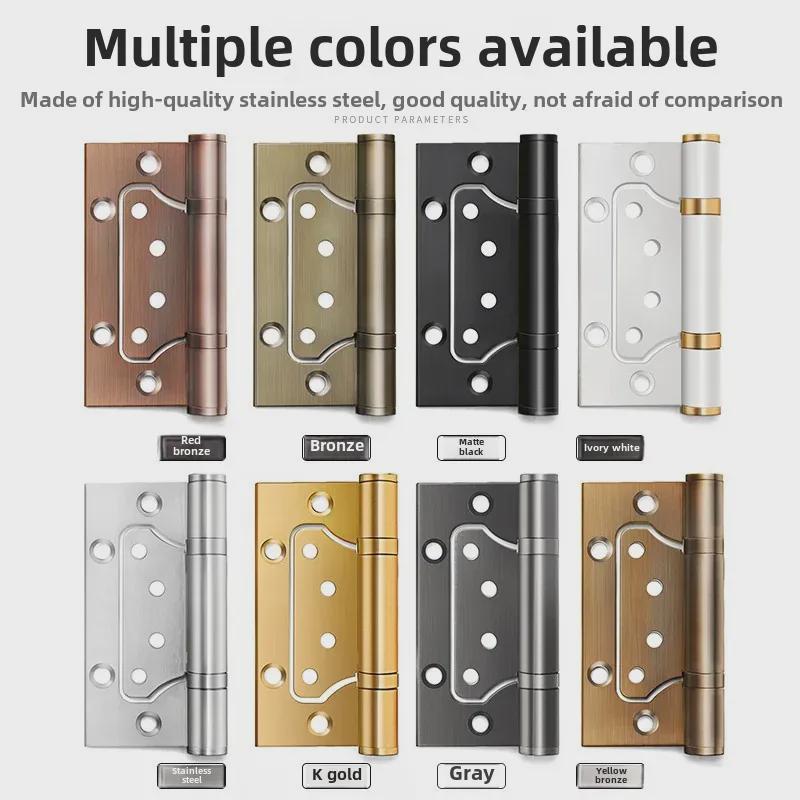 Haoti 4-Inch Stainless Steel Mother-and-Child Hinge for Wooden Doors