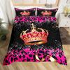 Crown Duvet Cover Sets for Teens Adults Queen Quilt Covers Lightweight Down Room Decor 2 Pillowcases 1 Duvet Cover No Comforter