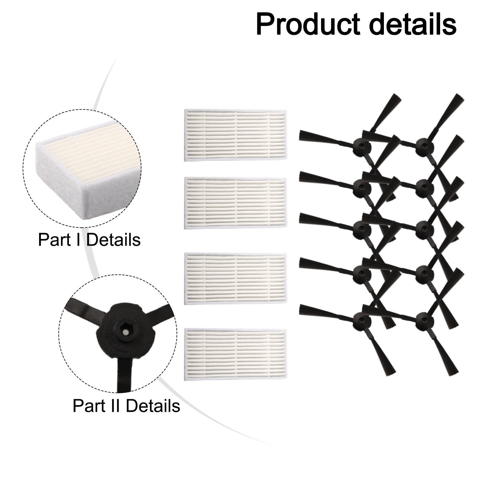 Набор из 10 боковых щеток и 4 фильтрующих сеток для Ariete Briciola 2711 2712 2713 2717