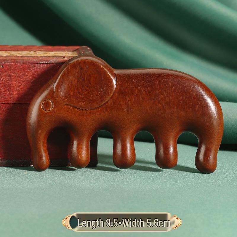 Sandalwood Air-Cushion Meridian Massage Brush for Abdominal and Liver Stimulation