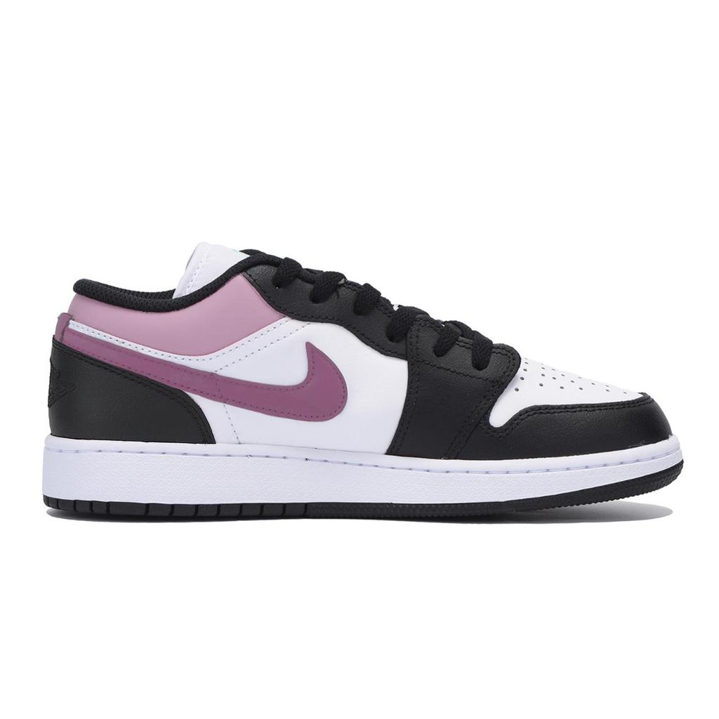 Jordan Air Jordan 1 Abrasion Resistant Slip Resistant Low top Vintage Basketball Shoes Men's Black White Pink 553558-131(Team85-)