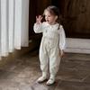 Korean-Style Long Sleeve Overalls Set for Newborns & Toddlers - Unisex, Super Cute 2026 Design