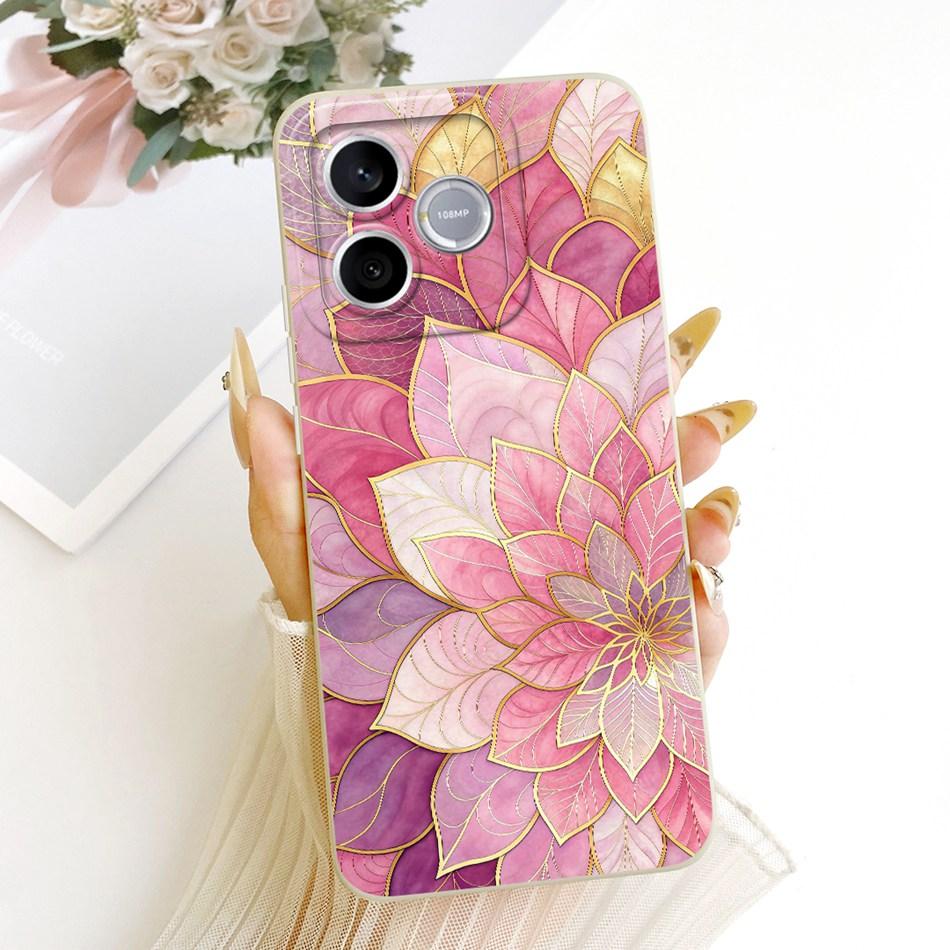 For Honor 600 Lite 5G Honor600 Cute Cat Flower Cartoon Phone Case For Honor 600 600Lite Soft Silicone Covers Bumpers