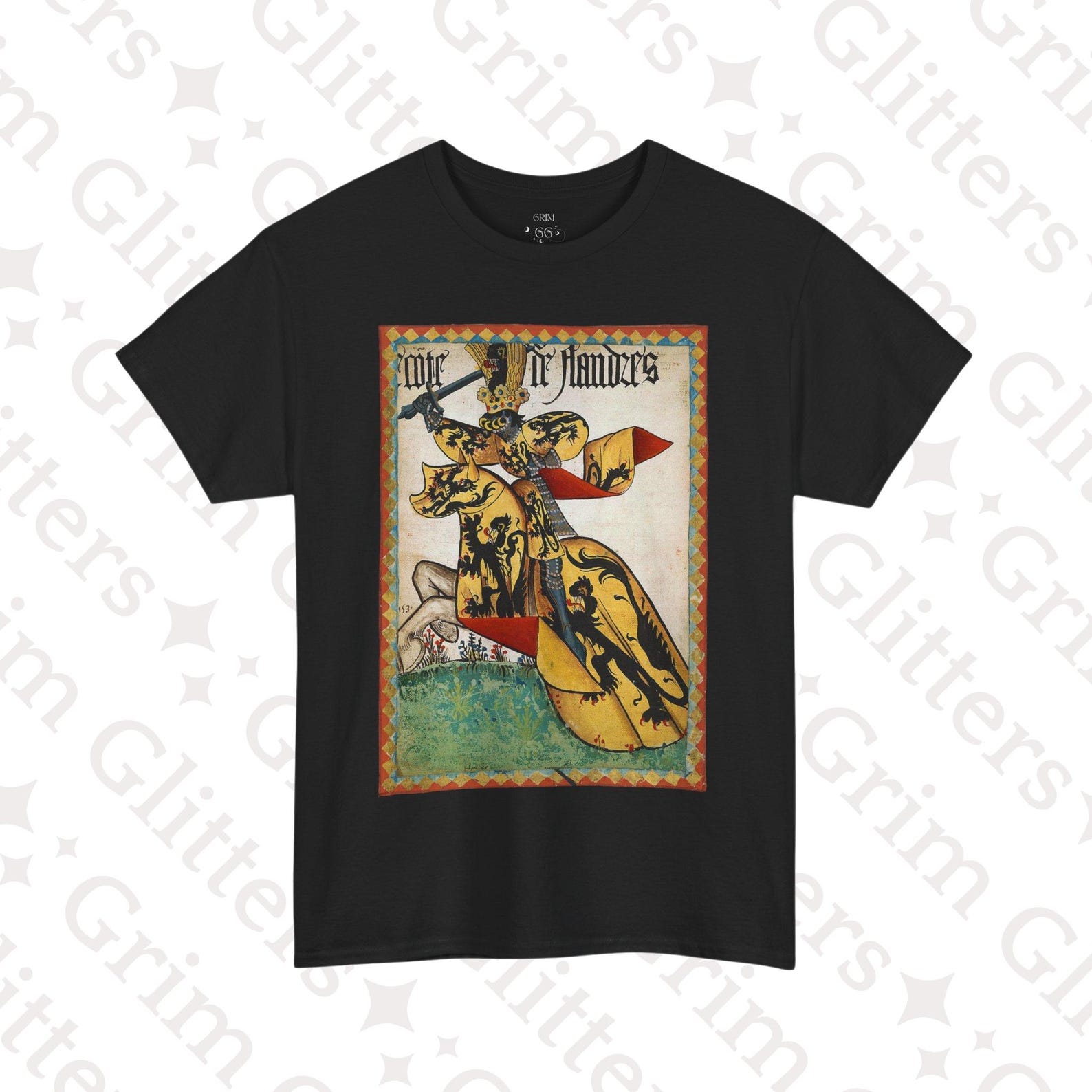 Count of Flanders T-Shirt: Medieval Knight Armorial Art XL