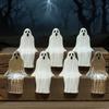 20 Pcs Mini Ghost Ornaments Sitting Ghost Miniatures Halloween Screaming or Smiling Ghost Decorations for Flower Pot Bookshelf Windowsill Edge