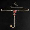 Cross-Border Hot-Selling Ruby Rhinestone Bikini Body Chain Thong