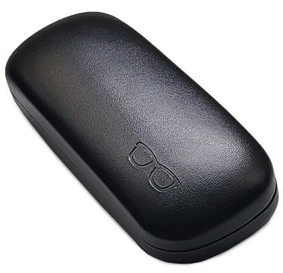 Meigan Brillenetui Metall Hart Rund Kompakt Stilvoll Kunstleder Lederstoff Stilvoll Ein Punkt Brille Graviertes Motiv Unisex Leder Schwarz Kunst