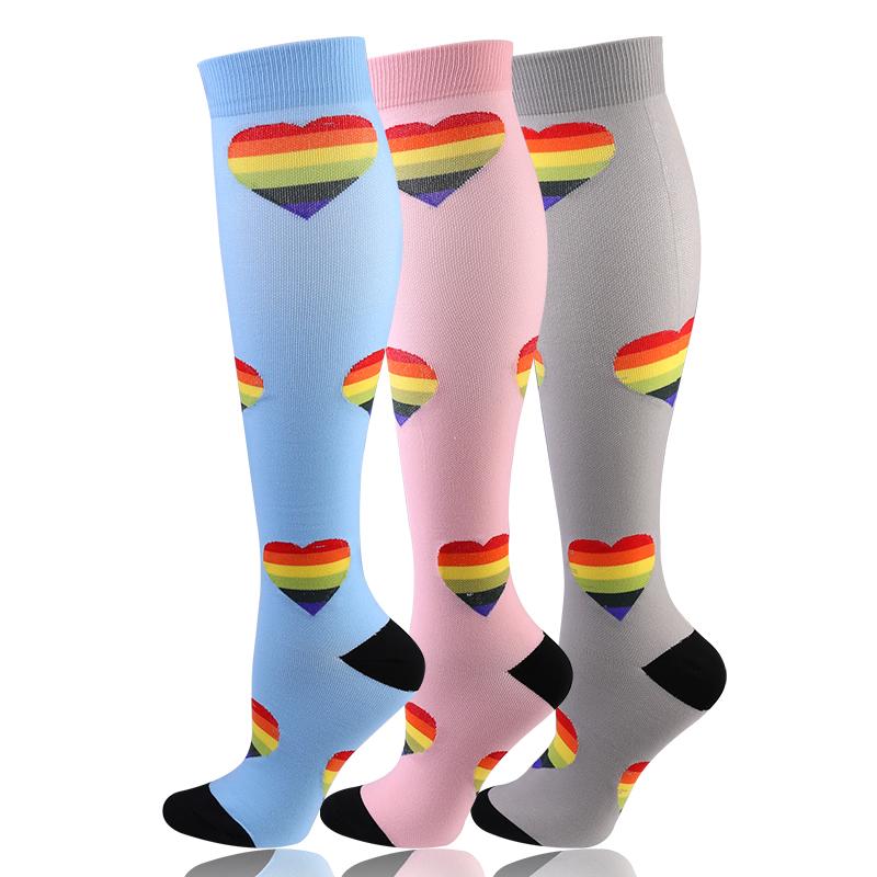 58 stylů 3 páry/balení Kompresní podkolenky 30 mmHg Ženy Muži Sportovní podkolenky Edém Cukrovka Křečové žíly Běžecké podkolenky