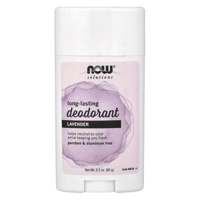 NOW Foods Solutions Long-Lasting Deodorant Stick Refreshing Lavender 2.2 Oz (62 G)