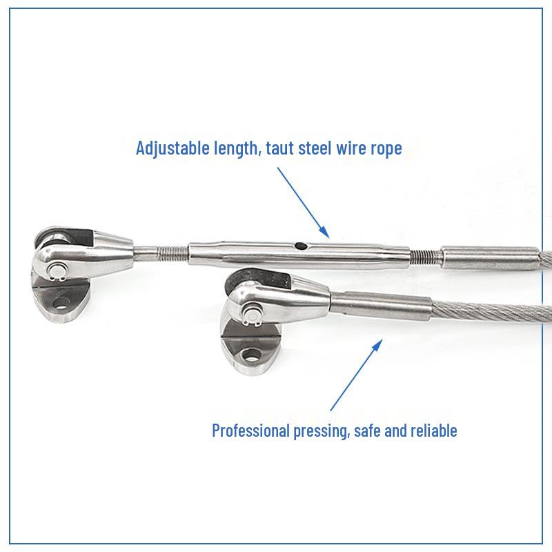 304 Stainless Steel Clothesline Wire Rope Tensioner Hook and Locking Buckle
